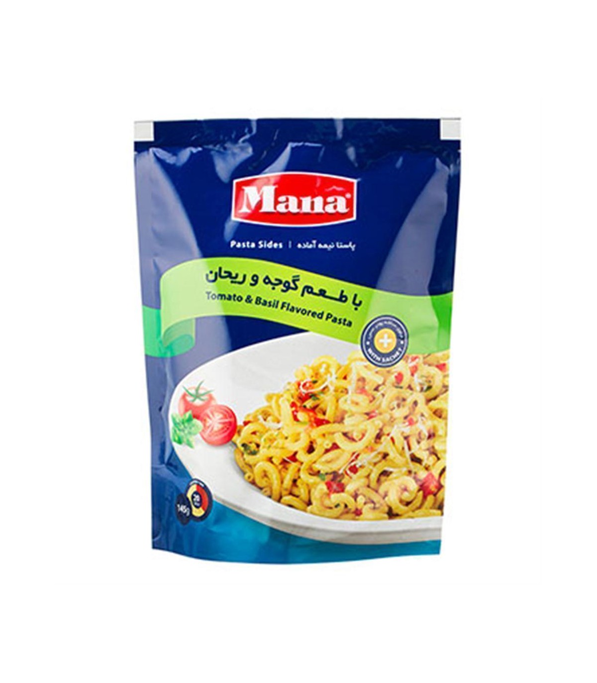پاستا گوجه و ريحان مانا
