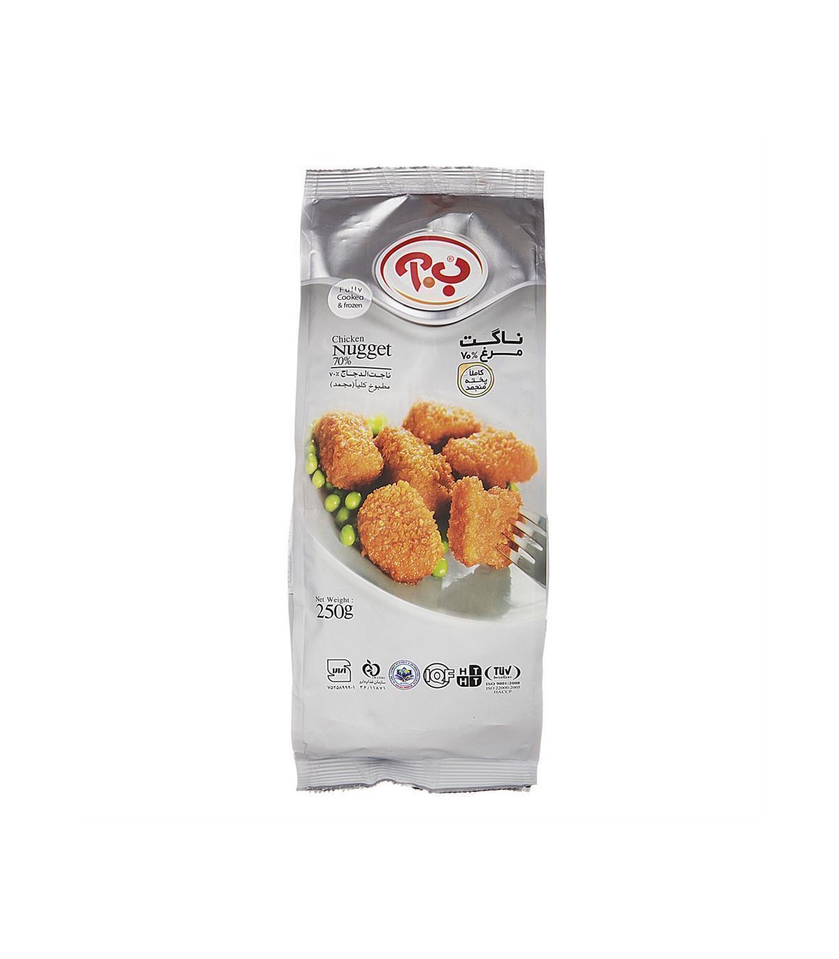 ناگت مرغ 250 گرم ب.آ