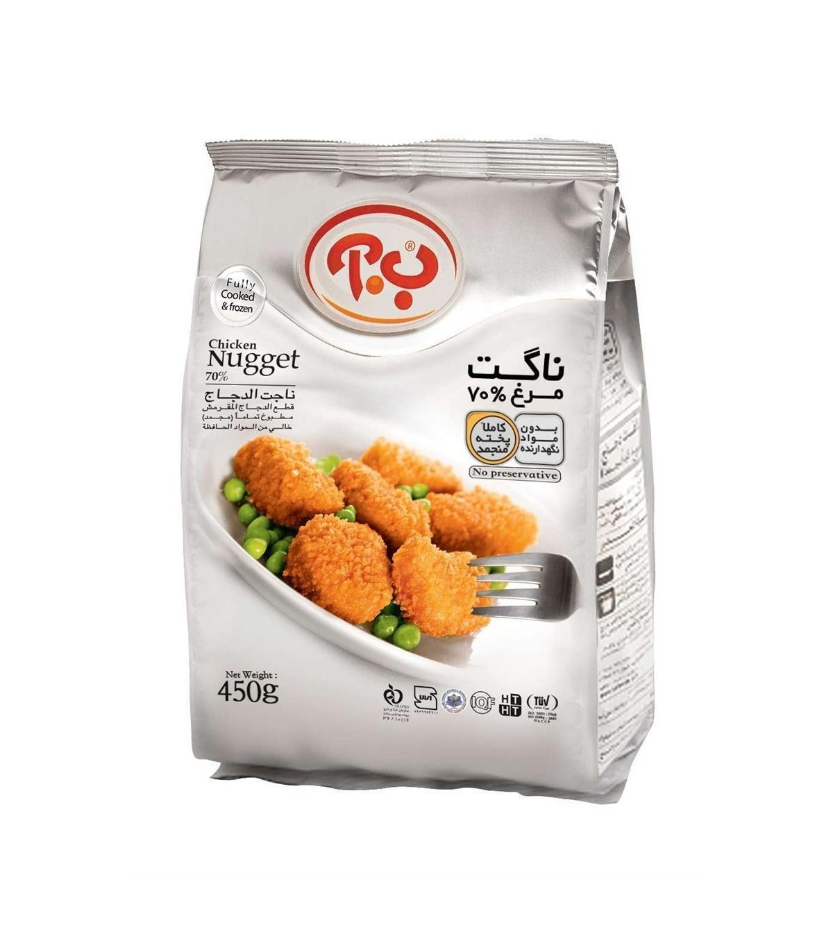 ناگت مرغ 450 گرم ب.آ