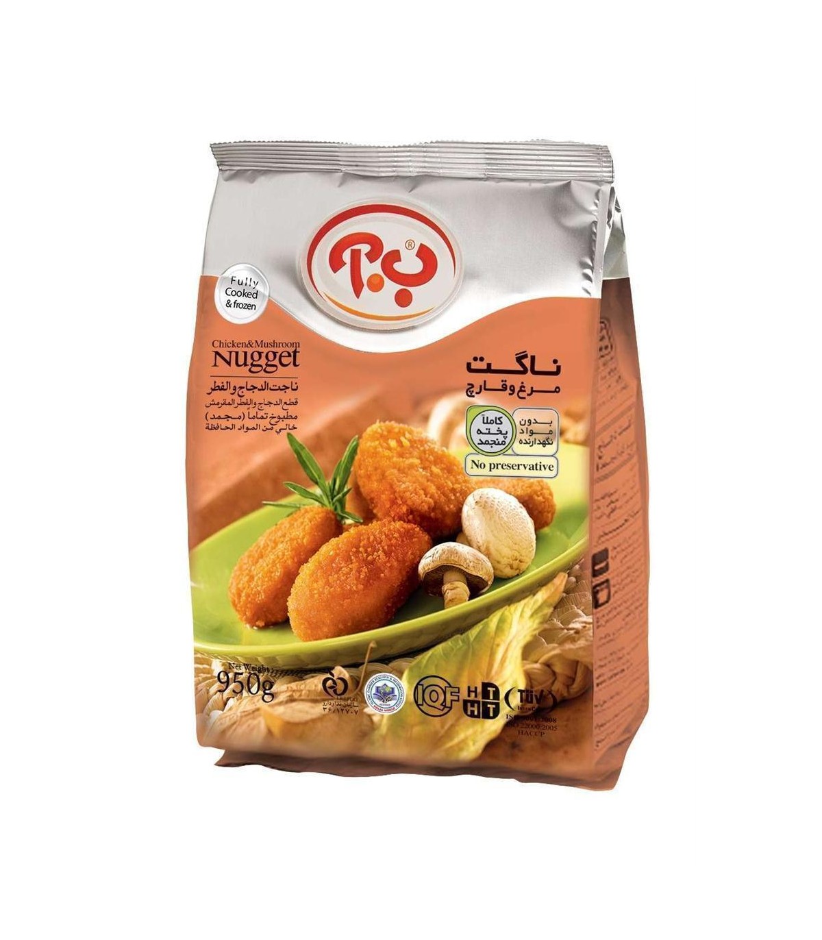 ناگت مرغ و قارچ 950گرم ب.آ