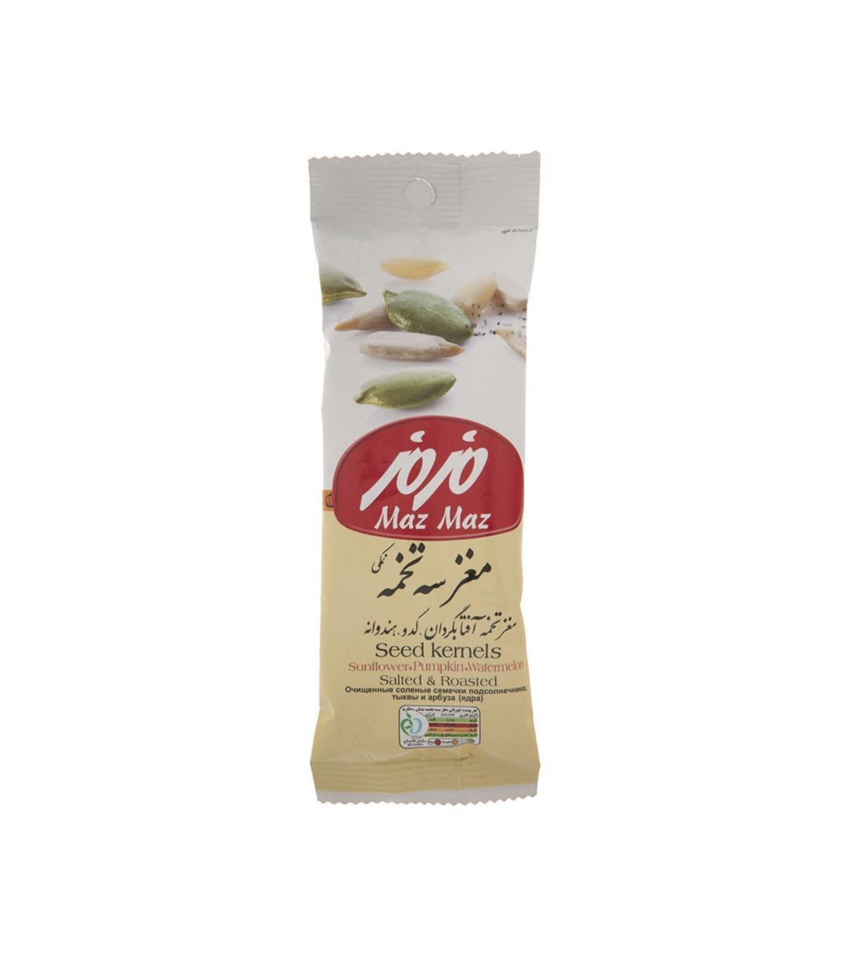 مغز سه تخمه نمكي 30 گرم مزمز